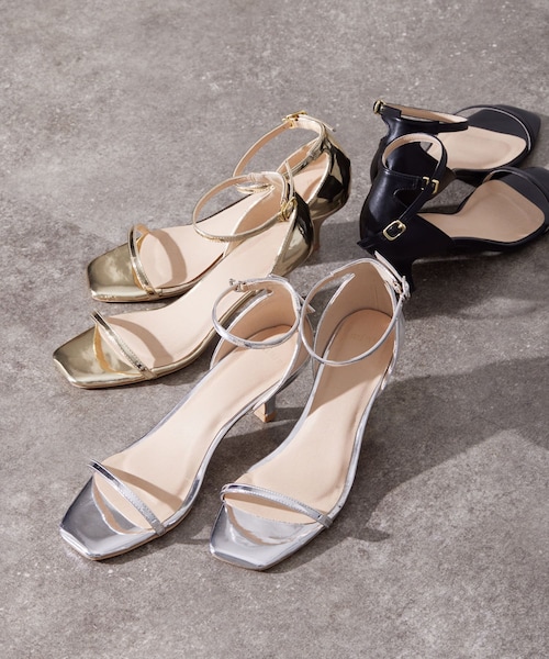 Chez toi（シェトワ）の「細ストラップヒールサンダル（シューズ・レディース・ゴールド/シルバー/ブラック・S/M/L）」の3枚目の写真