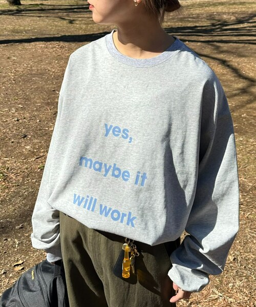 CIAOPANIC TYPY（チャオパニックティピー）の「【UNISEX】メッセージプリントロンTee（Tシャツ/カットソー・レディース・ホワイト/イエロー/グレー・M/L）」の2枚目の写真