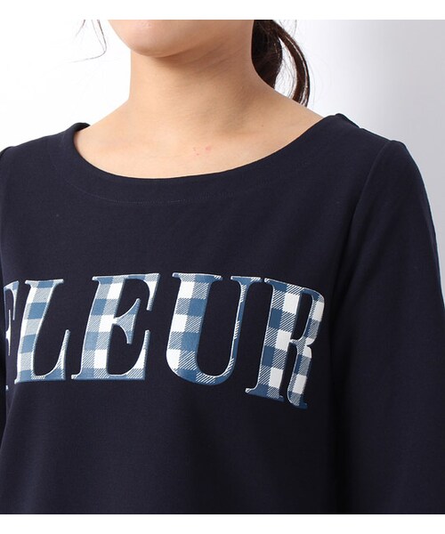 laboratory work(ラボラトリーワーク)の「ギンガムチェックロゴ7分袖プルオーバー(その他・レディース・オフホワイト/ネイビー・M)」の5枚目の写真