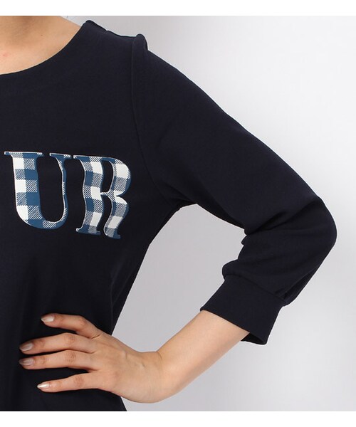 laboratory work(ラボラトリーワーク)の「ギンガムチェックロゴ7分袖プルオーバー(その他・レディース・オフホワイト/ネイビー・M)」の7枚目の写真