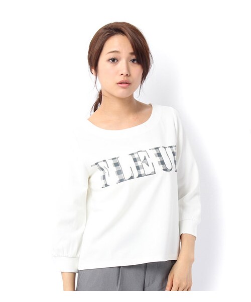 laboratory work(ラボラトリーワーク)の「ギンガムチェックロゴ7分袖プルオーバー(その他・レディース・オフホワイト/ネイビー・M)」の1枚目の写真