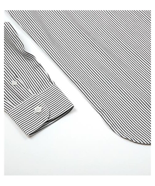 plain-me(プレインミー)の「立領條紋長版襯衫(その他・メンズ・黑白/藍白・S/M/L)」の13枚目の写真