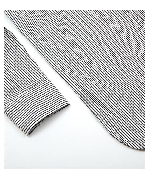 plain-me(プレインミー)の「立領條紋長版襯衫(その他・メンズ・黑白/藍白・S/M/L)」の9枚目の写真