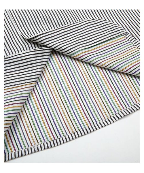 plain-me(プレインミー)の「立領條紋長版襯衫(その他・メンズ・黑白/藍白・S/M/L)」の11枚目の写真