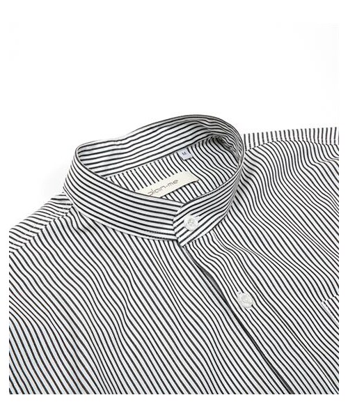 plain-me(プレインミー)の「立領條紋長版襯衫(その他・メンズ・黑白/藍白・S/M/L)」の7枚目の写真