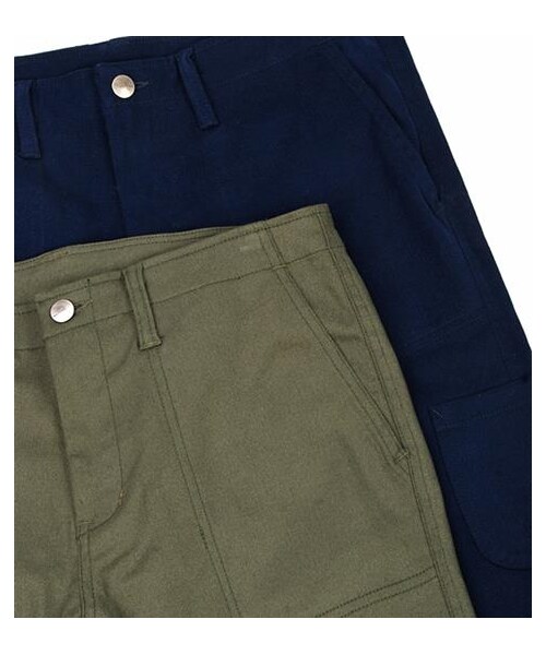 plain-me（プレインミー）の「軍風口袋九分褲（パンツ・メンズ・軍綠/深藍・S/M/L）」の2枚目の写真