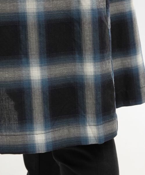 HARE（ハレ）の「【先行予約】オンブレチェックガウン（トップス・メンズ・オフホワイト/ネイビー・FREE）」の13枚目の写真