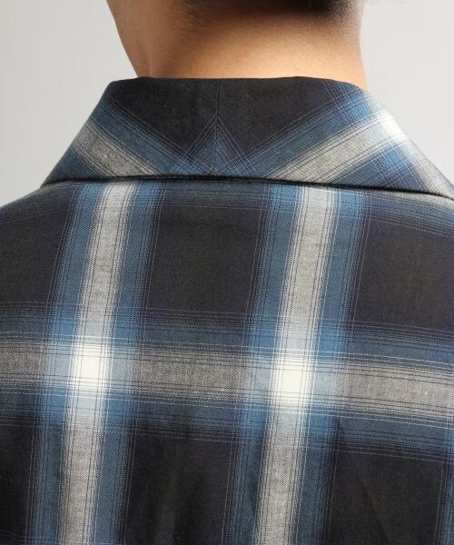 HARE（ハレ）の「【先行予約】オンブレチェックガウン（トップス・メンズ・オフホワイト/ネイビー・FREE）」の14枚目の写真