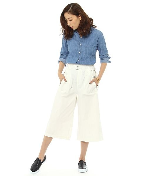 BARNYARDSTORM（バンヤードストーム）の「【LOOKBOOK掲載】コットンピーチワイドパンツ（パンツ・レディース・ホワイト10/ネイビー88・S/M/L）」の5枚目の写真