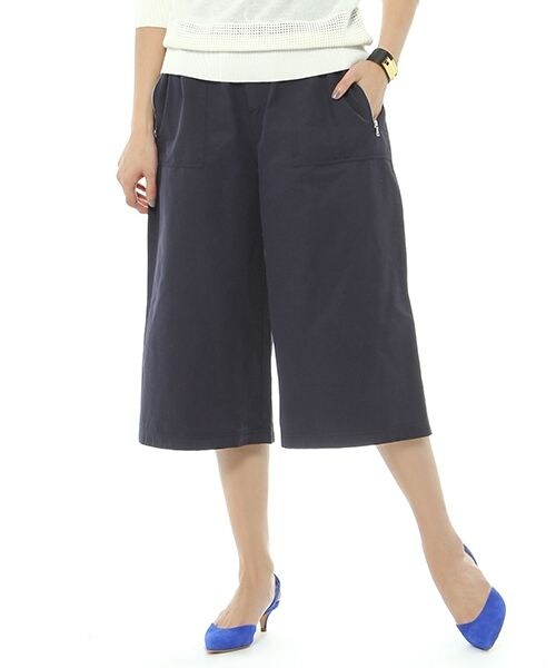 BARNYARDSTORM（バンヤードストーム）の「【LOOKBOOK掲載】コットンピーチワイドパンツ（パンツ・レディース・ホワイト10/ネイビー88・S/M/L）」の2枚目の写真