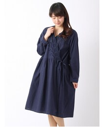 Samansa Mos2 | 綿麻スカラップカシュクールワンピース 1101886-12-11-11(ワンピース/ドレス)