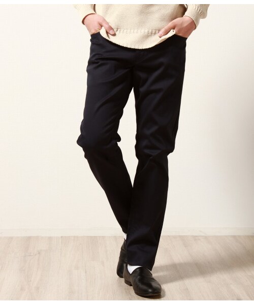 ADAM ET ROPE'（アダムエロペ）の「ピケストレッチレギュラーストレート（パンツ・メンズ・ホワイト/キャメル/ネイビー・S/M/L）」の3枚目の写真