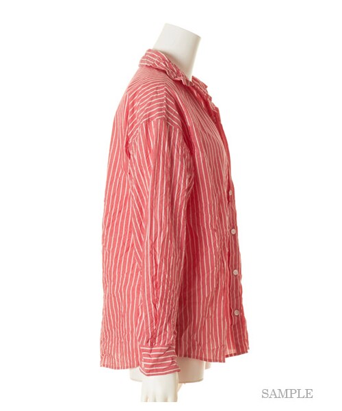 FRAY I.D（フレイアイディー）の「ワッシャールーズシャツ（シャツ・レディース・WHT/BLU/WHTxBLK/REDxWHT・0/1）」の7枚目の写真