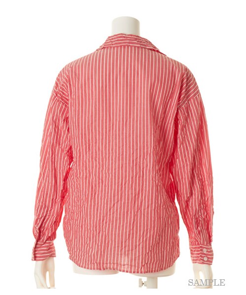 FRAY I.D（フレイアイディー）の「ワッシャールーズシャツ（シャツ・レディース・WHT/BLU/WHTxBLK/REDxWHT・0/1）」の6枚目の写真