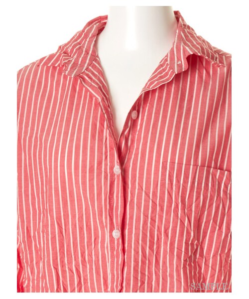 FRAY I.D（フレイアイディー）の「ワッシャールーズシャツ（シャツ・レディース・WHT/BLU/WHTxBLK/REDxWHT・0/1）」の8枚目の写真