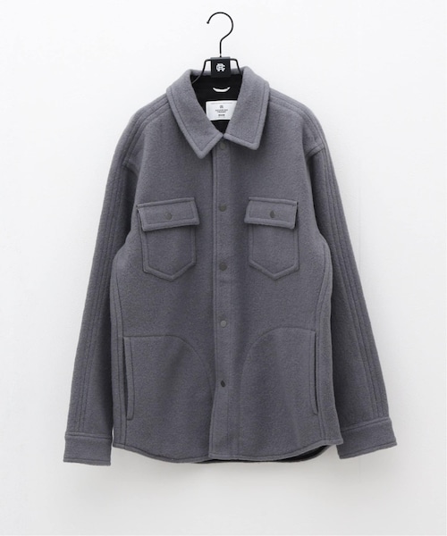 REIGNING CHAMP（レイニングチャンプ）の「BOILED WOOL WARDEN OVERSHIRT（ジャケット/アウター・ブラック/(001)/S/残り1点/M/在庫なし/L）」の2枚目の写真