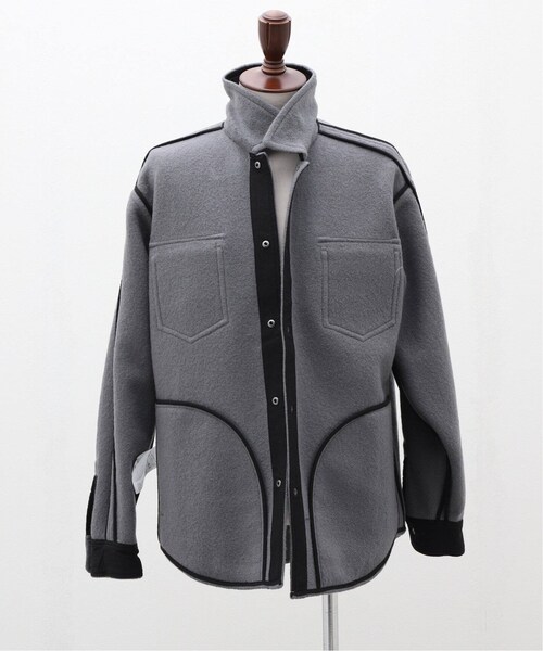 REIGNING CHAMP（レイニングチャンプ）の「BOILED WOOL WARDEN OVERSHIRT（ジャケット/アウター・ブラック/(001)/S/残り1点/M/在庫なし/L）」の18枚目の写真