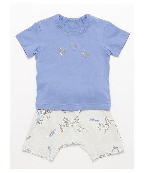 [ベビー]スカイトリッププリントTシャツパンツセット