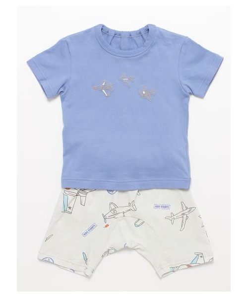 [ベビー]スカイトリッププリントTシャツパンツセット