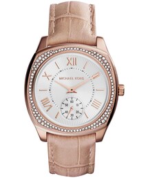 MICHAEL KORS | Michael Kors Bryn Leather-Strap Glitz Watch, Rose Golden(アナログ腕時計)