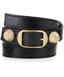 BALENCIAGA | Balenciaga Arena Leather Wrap Bracelet, Black(ブレスレット)