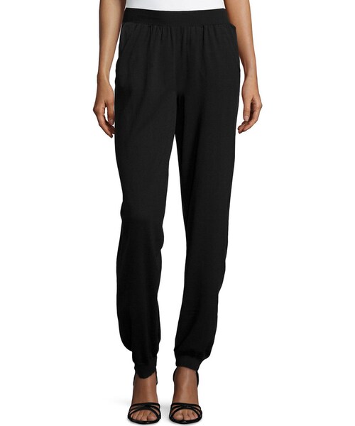 STELLA McCARTNEY(ステラマッカートニー)の「Stella McCartney Cotton Knit Tapered Leg Pants, Black(その他パンツ・レディース・BLACK・42)」の1枚目の写真