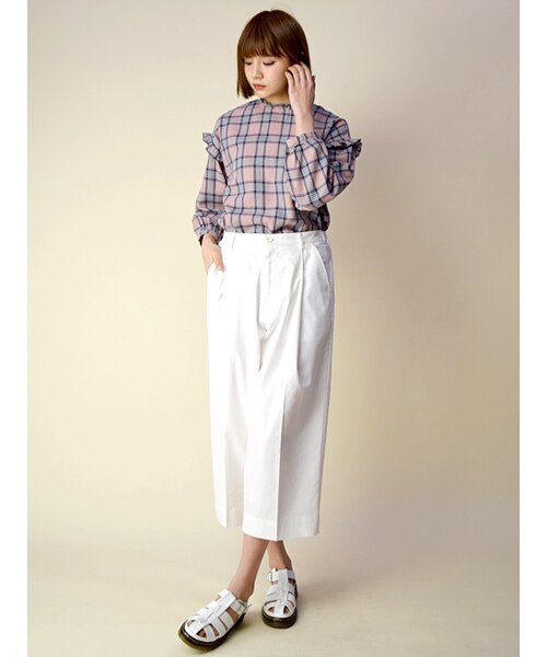 w closet（ダブルクローゼット）の「チェック柄フリルプルオーバー（トップス・レディース・ピンク/ブルー・FREE）」の10枚目の写真