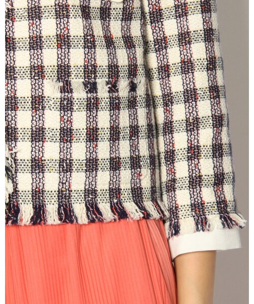 VICKY（ビッキー）の「ギンガムファンシーワッペン付ノーカラージャケット（ジャケット/アウター・レディース・ホワイト系/レッド系・S/M）」の6枚目の写真