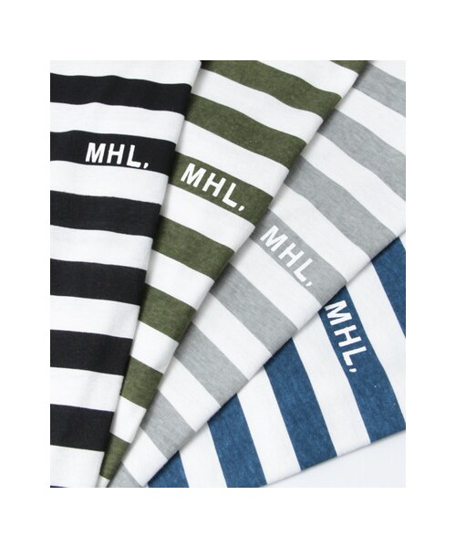 URBAN RESEARCH（アーバンリサーチ）の「MHL.×URBAN RESEARCH　別注ボーダーロゴTシャツ（トップス・メンズ・BLUE/BLACK/KHAKI/GREY・S/M/L）」の22枚目の写真