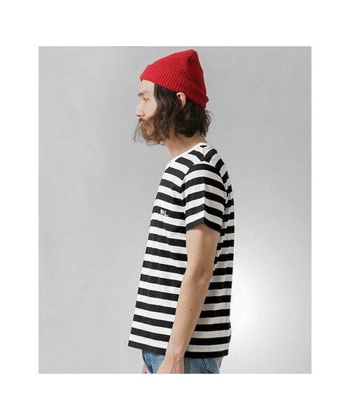 URBAN RESEARCH（アーバンリサーチ）の「MHL.×URBAN RESEARCH　別注ボーダーロゴTシャツ（トップス・メンズ・BLUE/BLACK/KHAKI/GREY・S/M/L）」の14枚目の写真