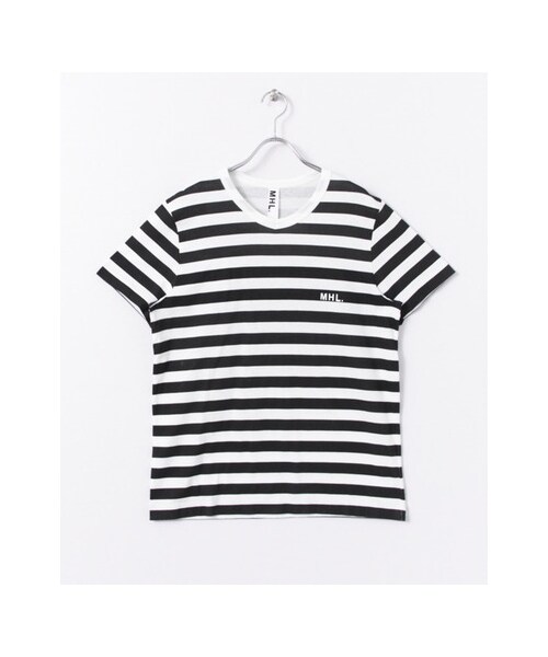 URBAN RESEARCH（アーバンリサーチ）の「MHL.×URBAN RESEARCH　別注ボーダーロゴTシャツ（トップス・メンズ・BLUE/BLACK/KHAKI/GREY・S/M/L）」の2枚目の写真