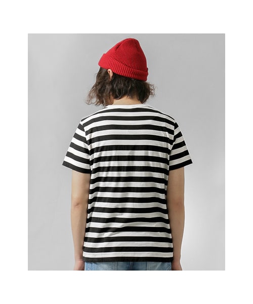 URBAN RESEARCH（アーバンリサーチ）の「MHL.×URBAN RESEARCH　別注ボーダーロゴTシャツ（トップス・メンズ・BLUE/BLACK/KHAKI/GREY・S/M/L）」の15枚目の写真