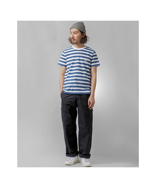 URBAN RESEARCH（アーバンリサーチ）の「MHL.×URBAN RESEARCH　別注ボーダーロゴTシャツ（トップス・メンズ・BLUE/BLACK/KHAKI/GREY・S/M/L）」の6枚目の写真