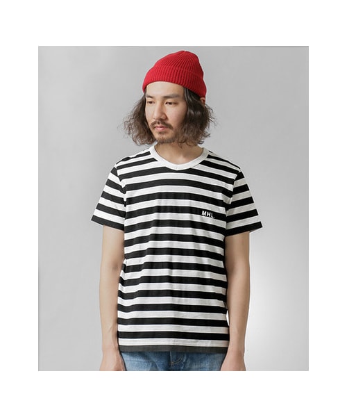 URBAN RESEARCH（アーバンリサーチ）の「MHL.×URBAN RESEARCH　別注ボーダーロゴTシャツ（トップス・メンズ・BLUE/BLACK/KHAKI/GREY・S/M/L）」の13枚目の写真