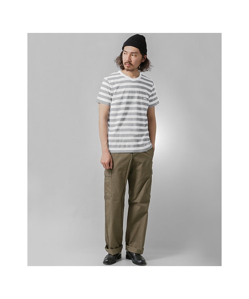 URBAN RESEARCH（アーバンリサーチ）の「MHL.×URBAN RESEARCH　別注ボーダーロゴTシャツ（トップス・メンズ・BLUE/BLACK/KHAKI/GREY・S/M/L）」の12枚目の写真