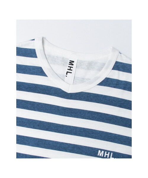 URBAN RESEARCH（アーバンリサーチ）の「MHL.×URBAN RESEARCH　別注ボーダーロゴTシャツ（トップス・メンズ・BLUE/BLACK/KHAKI/GREY・S/M/L）」の16枚目の写真