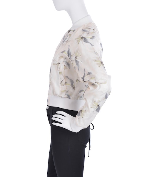 Dolce オーガンジーブルゾン　白　新品未使用 dazzlin（ダズリン）の「【dazzlin】ストライプ花柄オーガンジー