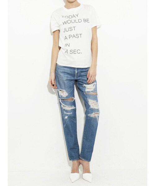 GYDA（ジェイダ）の「TODAY…Tシャツ（トップス・レディース・オフホワイト/ブラック/ネイビー・F）」の4枚目の写真