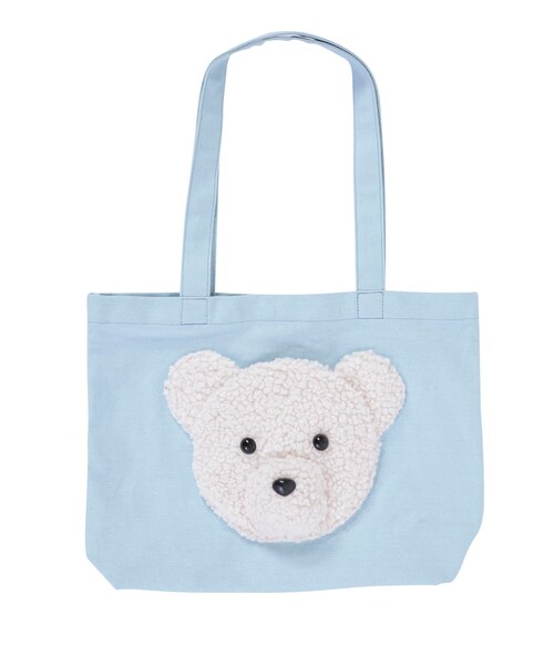 merry jenny(メリージェニー)の「もこもこbearトート(バッグ・レディース・オフホワイト/アイスブルー・F)」の2枚目の写真