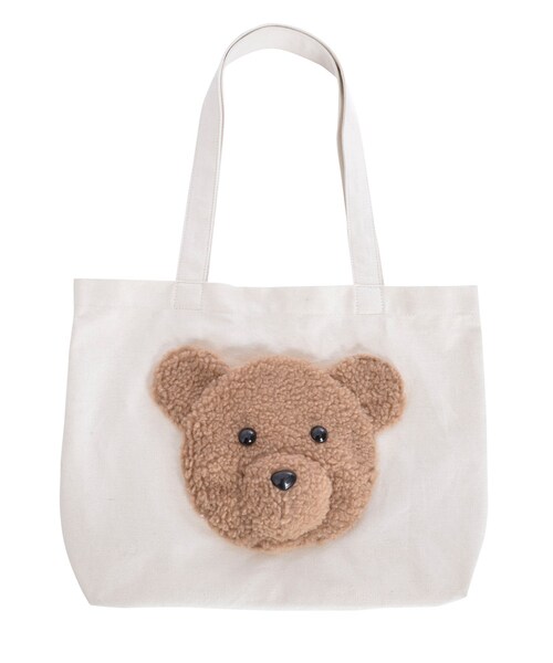 merry jenny(メリージェニー)の「もこもこbearトート(バッグ・レディース・オフホワイト/アイスブルー・F)」の1枚目の写真
