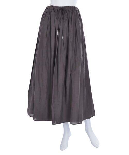 Ungrid(アングリッド)の「コットンフレアマキシスカート(スカート・レディース・オフホワイト/チャコールグレー)」の2枚目の写真