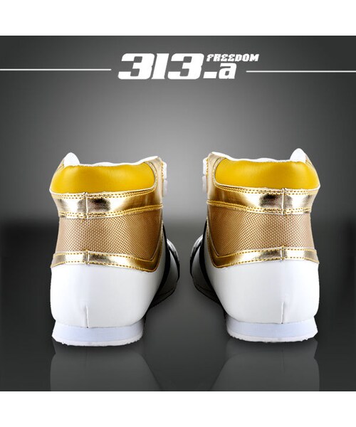 STORES.jp（ストアーズドットジェーピー）の「本革★スニーカー★切り替え★ゴールド＆シルバー★2色★【送料無料】（スタジャン・メンズ・その他）」の4枚目の写真