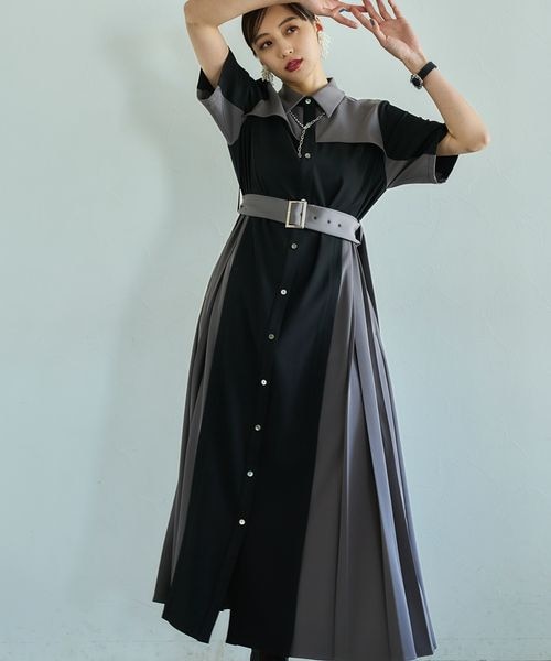 89美品 HARE プリーツ ワンピース プリーツカットアウトワンピース(HARE)（ワンピース）｜HARE