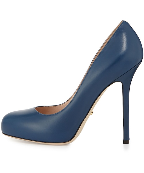 Sergio rossi（セルジオロッシ）の「Sergio Rossi Round-Toe Leather Pump, Blue（パンプス・レディース・BLUE・37.5B/7.5B/37.0B/7.0B/38.5B/8.5B/38.0B/8.0B/40.0B/10.0B/36.0B/6.0B）」の2枚目の写真