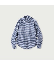 【美品】45R 薄オックスのプティローファーシャツ 丸襟 フリル 白 2 45R（フォーティファイブアール）| 504オックスのプティローファー