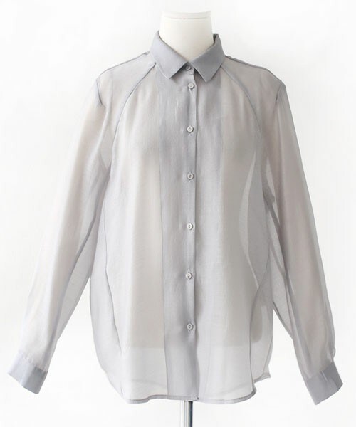 DHOLIC（ディーホリック）の「ラグランスリーブシースルーシャツ（シャツ/ブラウス・レディース・ホワイト/グレー/ディープスカイブルー・FREE）」の2枚目の写真