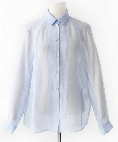 DHOLIC（ディーホリック）の「ラグランスリーブシースルーシャツ（シャツ/ブラウス・レディース・ホワイト/グレー/ディープスカイブルー・FREE）」の3枚目の写真