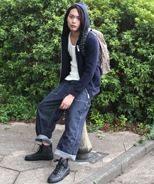 MEMENTISM（メメントイズム）の「STAR.P レザー×ナイロン ショルダースタッズバックパック（バックパック/リュック・メンズ・ブラック/カモフラージュ/アニマル・FREE）」の13枚目の写真