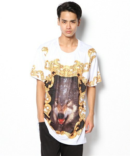 PUBLIC EYES(パブリックアイズ)の「PE-35 ウルフグラフィック ビッグTシャツ(Tシャツ/カットソー・メンズ・ホワイト/ブラック・SMALL/MEDIUM)」の11枚目の写真