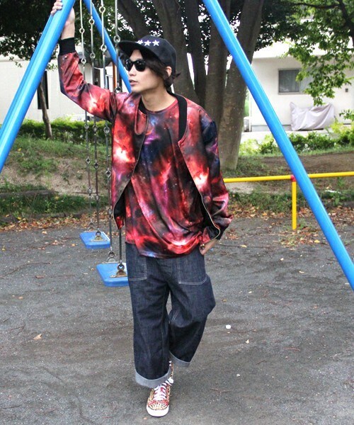 PUBLIC EYES（パブリックアイズ）の「PE-50 スペースグラフィックブルゾン PUBLICEYES（ブルゾン・メンズ・ブルー/レッド・SMALL/MEDIUM）」の9枚目の写真